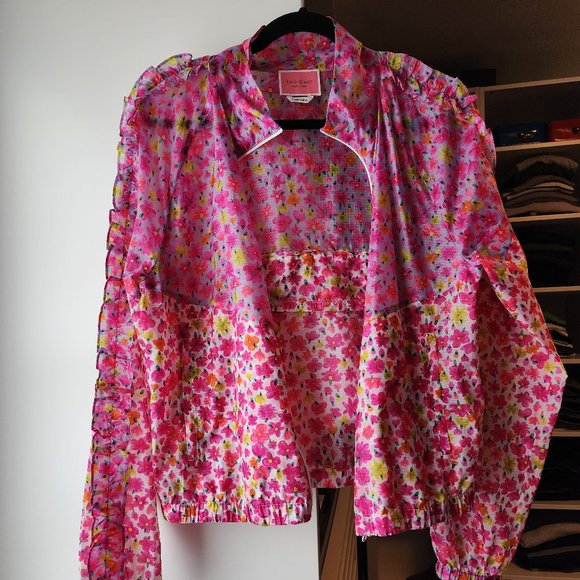 Kate Spade MARKER FLORAL WINDBREAKER sz L - Picture 9 of 12